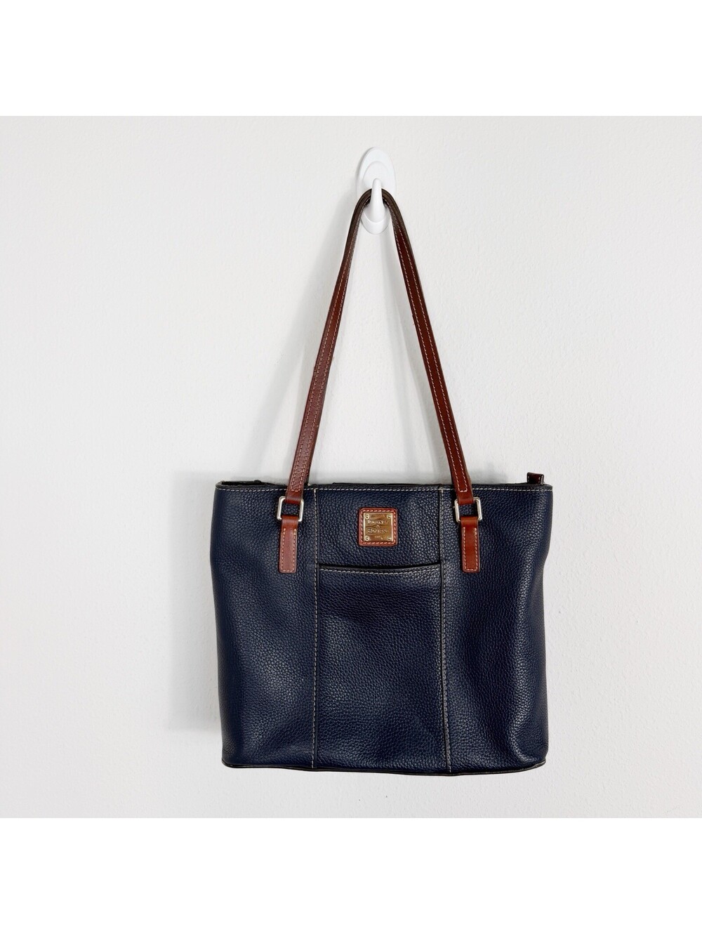 DOONEY & BOURKE Women's Lexington Tote Bag Purse Navy Blue Pebble Leather
